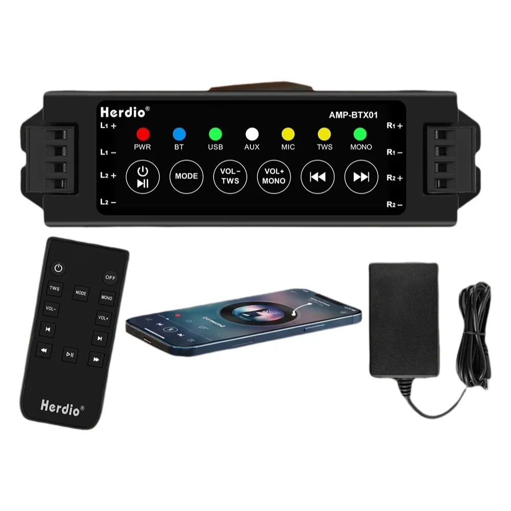 Herdio 4-Channel Bluetooth Aud - Home Cinema Receiver 评论和价格