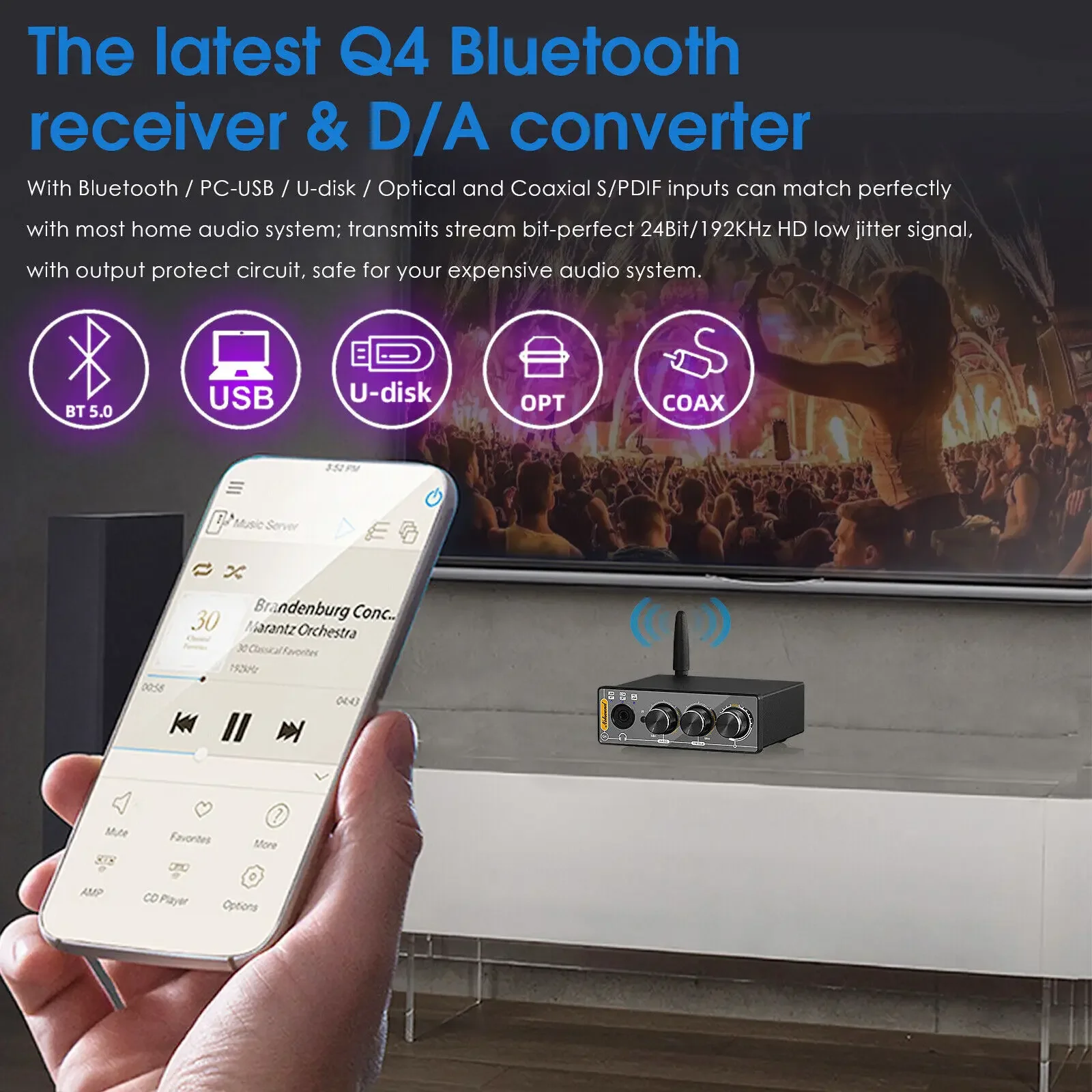 Nobsound Q4 Mini Ddigital to A - Home Cinema Receiver 评论和价格